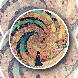 Memory Vortex abstract anime sticker