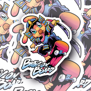 Baby on Board Samurai Puppy Skating Decal