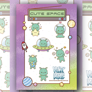 Cute Space Sticker/Decal Sheet
