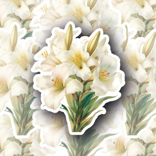 Pure lily bloom floral decal