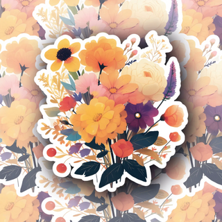 Sunset garden bunch floral decal