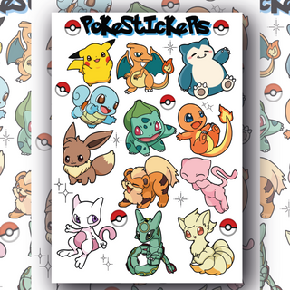 Kawaii Pokemon Sticker/Decal Sheet