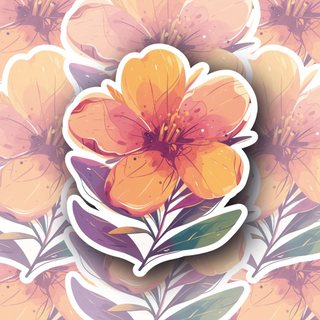 Sunset hibiscus floral decal