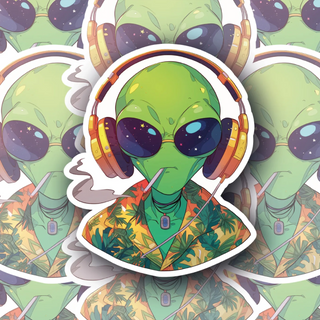 Alien Takes a Holiday decal