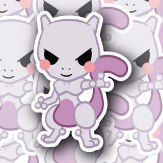 Cute Doodle Mewtwo Pose #1 decal