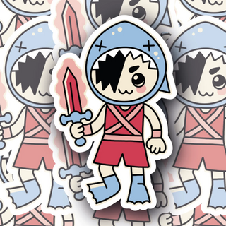 Pisces Shark Warrior Star Sign Decal