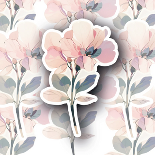 Blush magnolia floral decal