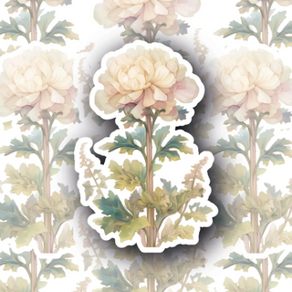 Antique chrysanthemum floral decal