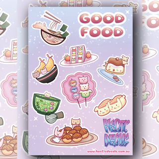 Good Food Edition #2 Sticker/Decal Sheet featuring kawaii food
