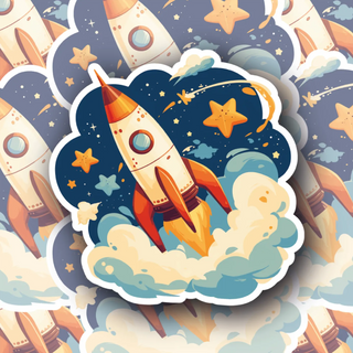 Rocket Ship Launching to Space Edition #2 vinyl decal