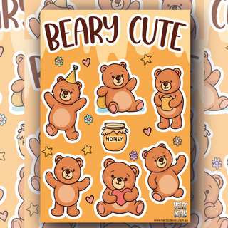 Beary Cute sticker and decal sheet
