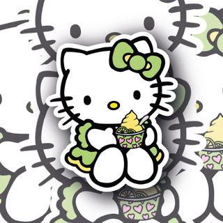 Hello Kitty Enjoys Froyo cute decal