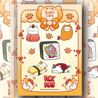Sushi Cats Edition #2 Sticker/Decal Sheet