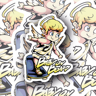 Baby on Board Angel Skating Decal