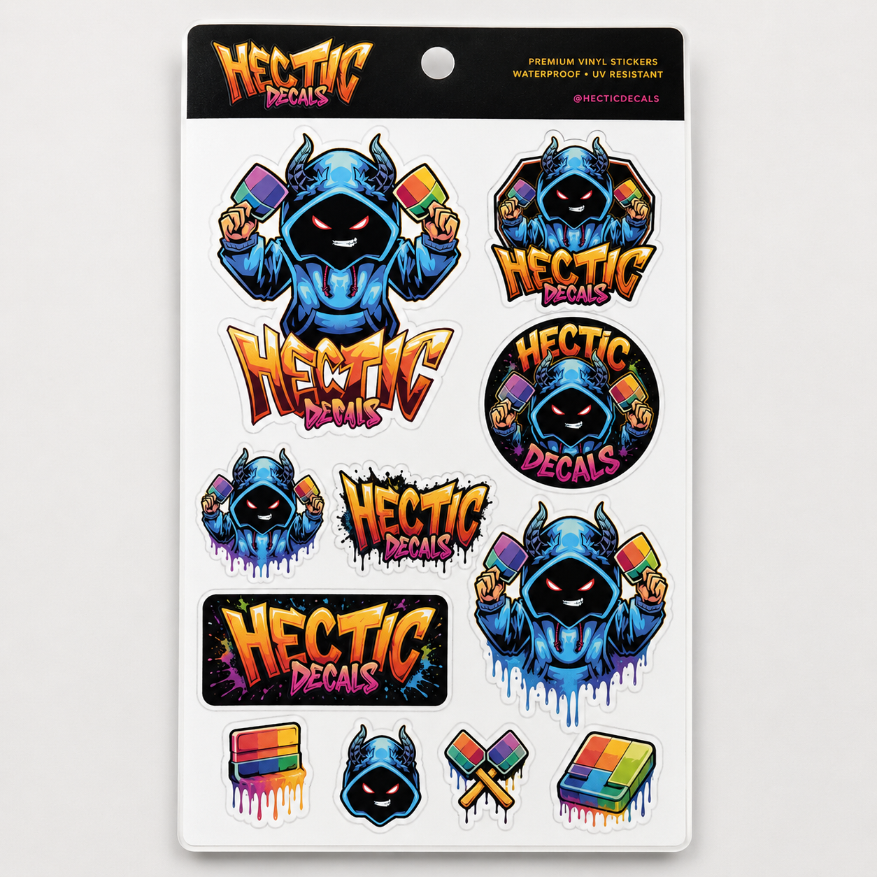 Sticker sheet Hectic Decals example