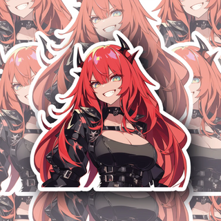 Lilith Crimson Demon Biker Chick premium decal