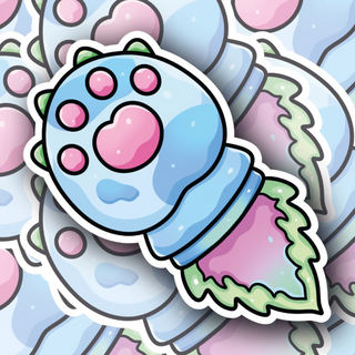 Rocket Kitten Paw Taking Off decal