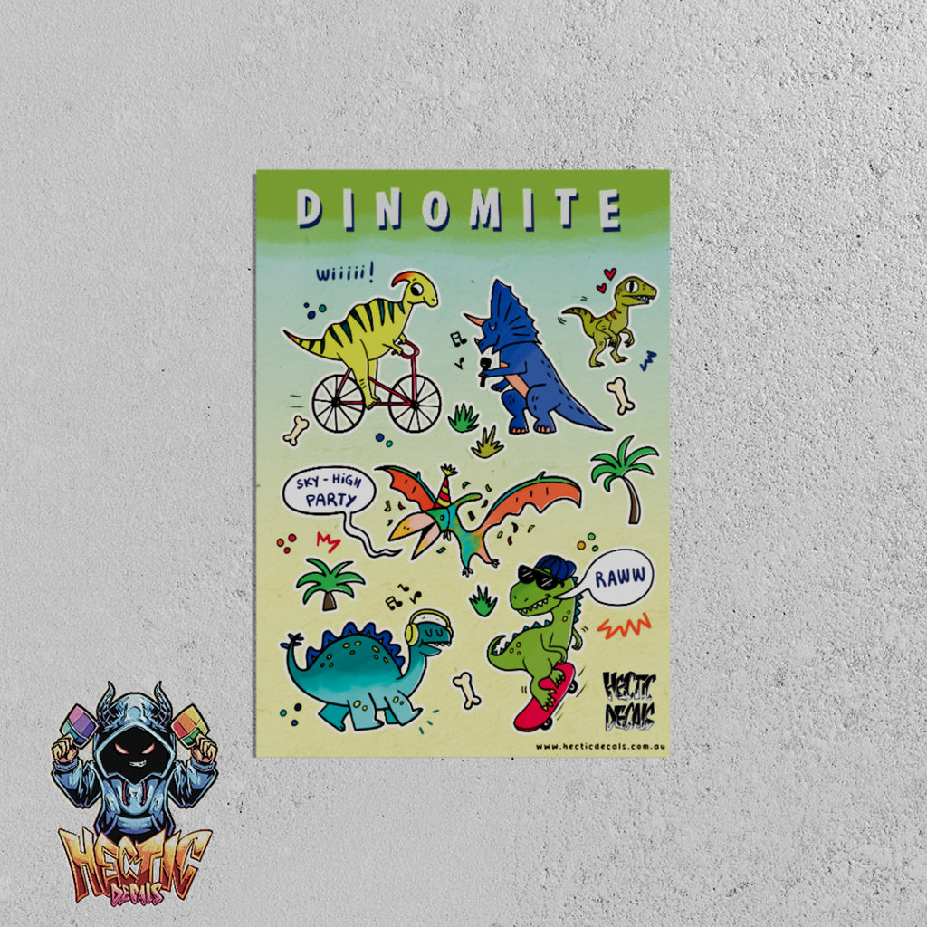 Dinomite Dinosaurs Sticker/Decal Sheet