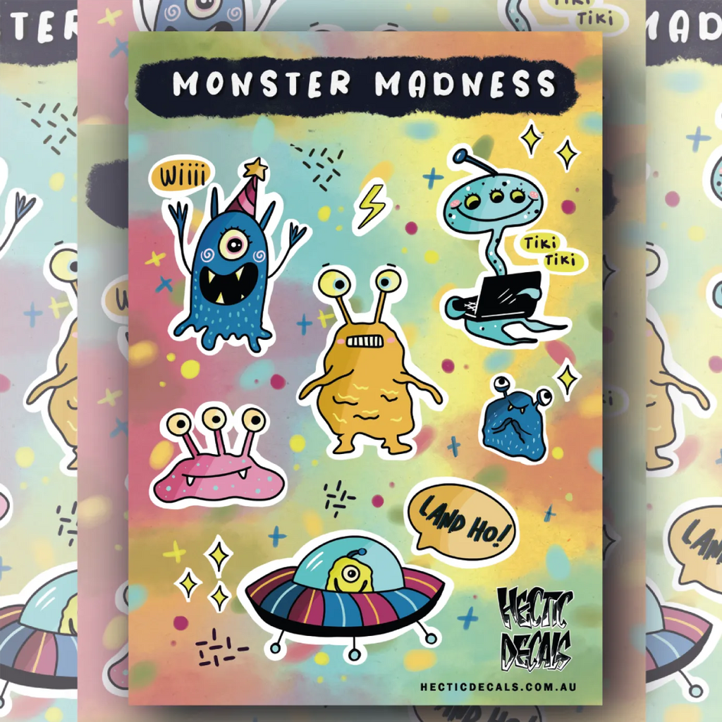 Monster Madness Sticker/Decal Sheet