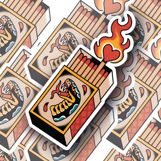 Snake Matchbox decal featuring a fierce design