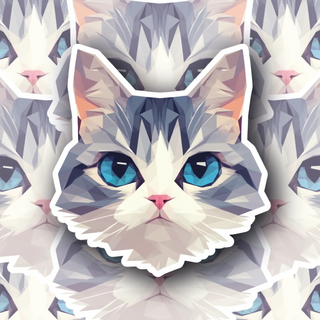 Glasspaw Artistic Cat Decal