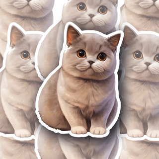 Plump the British Short Hair Cat Decal
