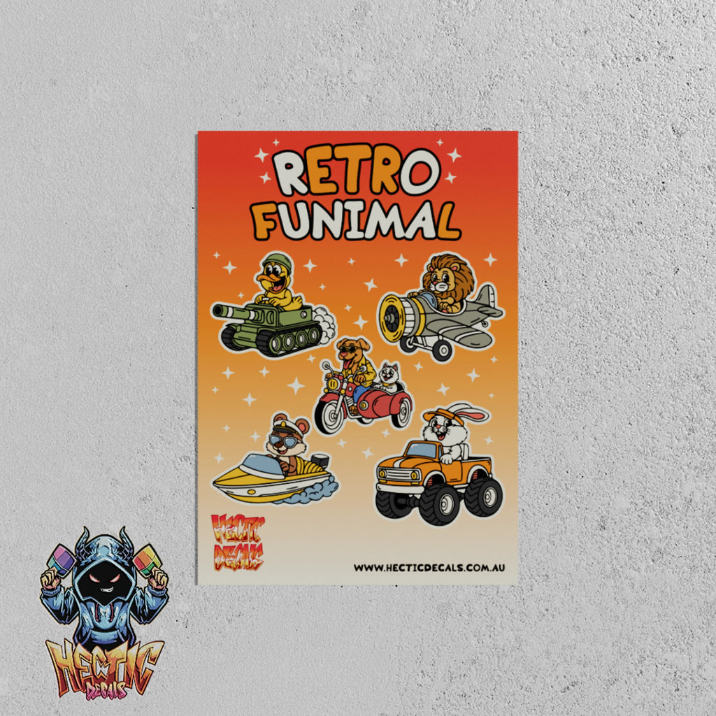 Retro Funimal - Sticker/Decal Sheet