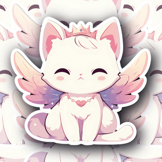 Luna Fluffwing angel cat decal