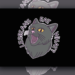 Lesbians Eat What? Shocked Pussy Cat Decal