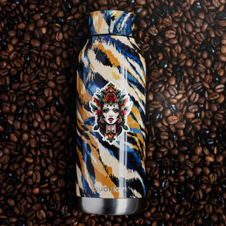 Neo Traditional Woman With Flowers Symmetrical