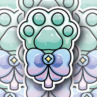 Cute Ribbon Paw decal
