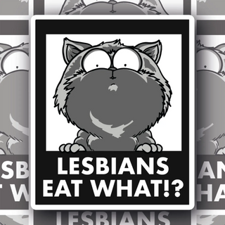 Lesbians Eat What? shocked cat decal