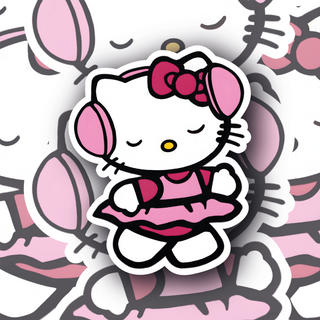 Hello Kitty Listen to Heavy Metal fun decal
