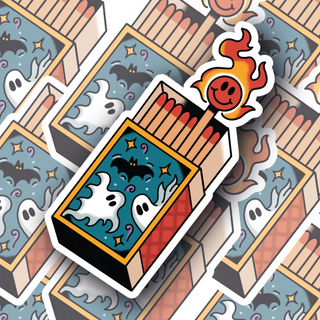 Ghost Matchbox decal featuring a spooky design
