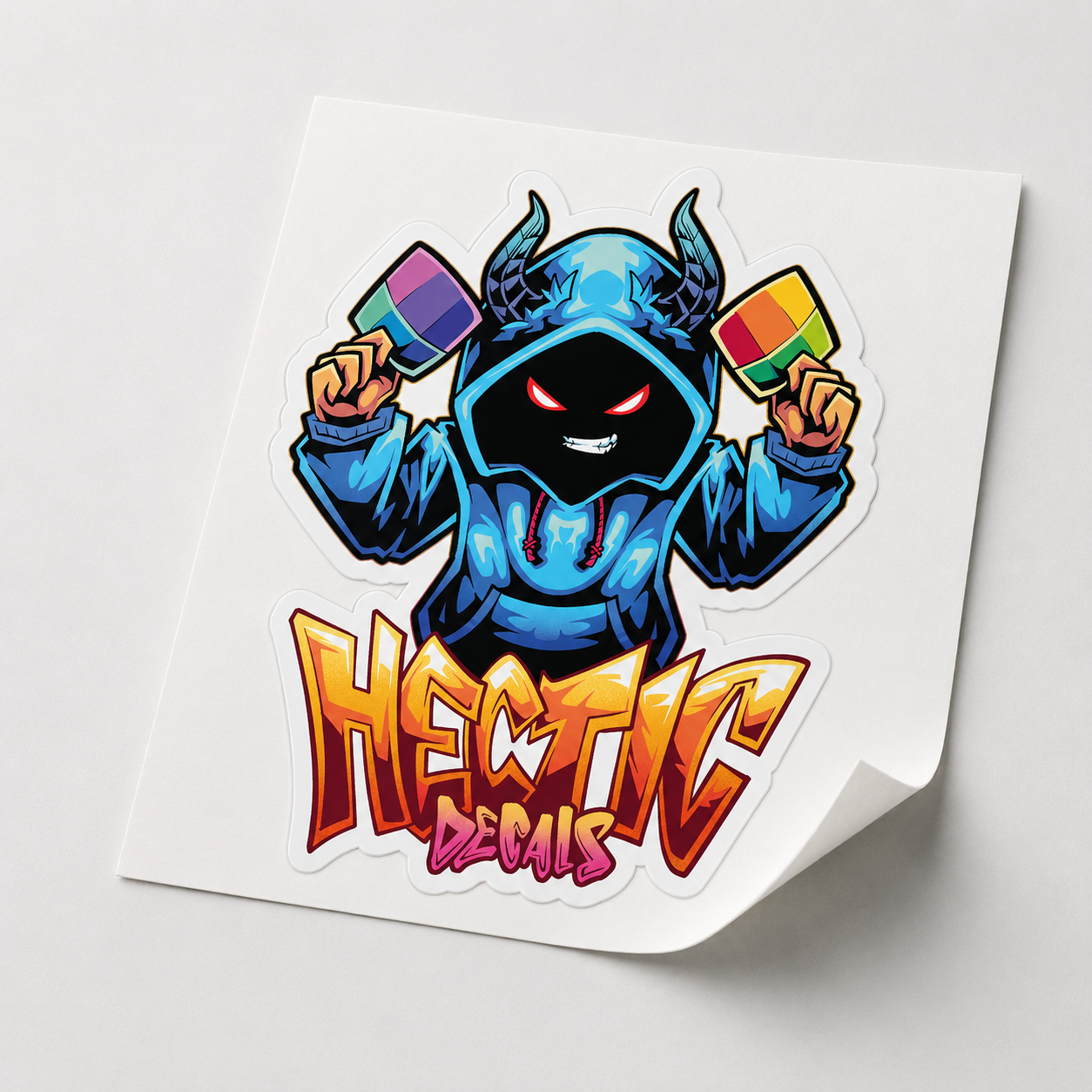 Kiss cut Hectic Decals sticker example